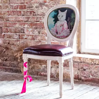 Стул музейный экспонат версия 35 с сидением из экокожи