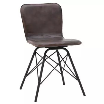 Стул на металлических ножках коричневого цвета