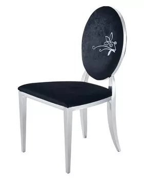 Стул на металлическом основании с обивкой черного цвета