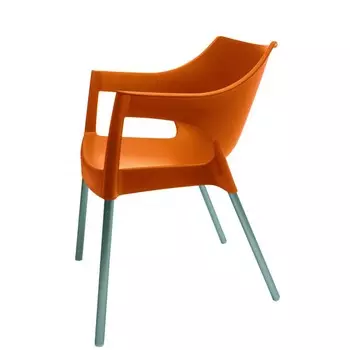 Стул пластиковый с ручками Pole оранжевый