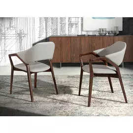 Стул с обивкой из серого кожзаменителя