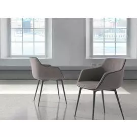 Стул с обивкой из ткани серого цвета