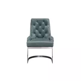 Стул серо-синего цвета на металлическом каркасе