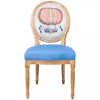 Стул шарльер с сиденьем и спинкой синего цвета