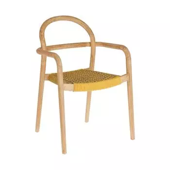 Стул Sheryl Marbled Mustard из дерева с горчичным сиденьем