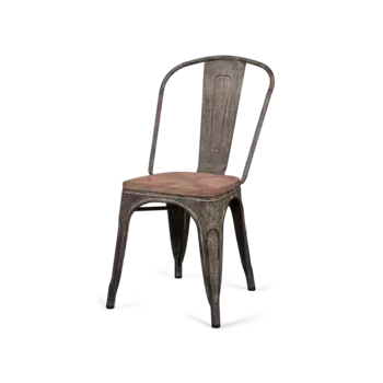 Стул Tolix Marais Wood с деревянным сидением