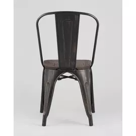 Стул Tolix Wood черного цвета