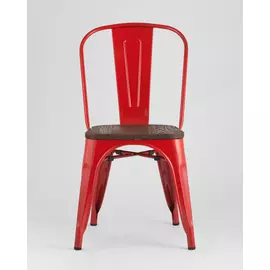 Стул Tolix Wood красного цвета