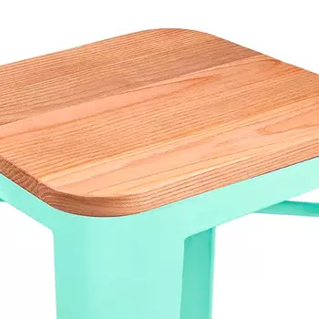 Стул Tolix Wood мятно-зеленого цвета