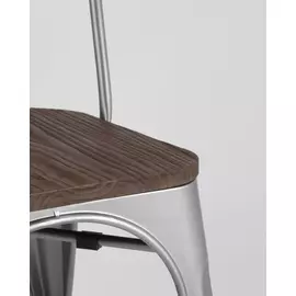 Стул Tolix Wood серебристого цвета