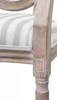 Стул Volker Arm Pinstripe бежево-серого цвета.