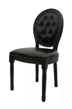 Стул Volker Button Black с мягкой обивкой