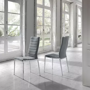 Стул в обивке из ткани серого цвета