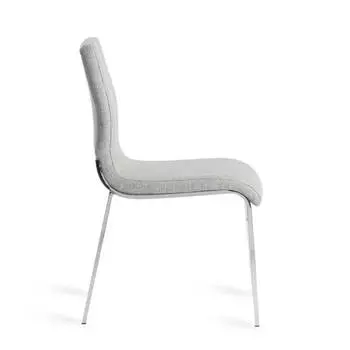 Стул в обивке из ткани светло-серого цвета