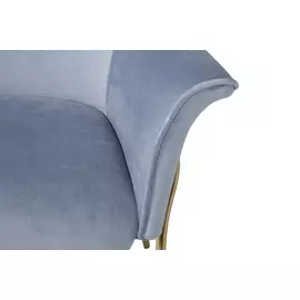 Стул в обивке из велюра серо-голубого цвета