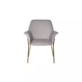 Стул в обивке из велюра светло-серого цвета