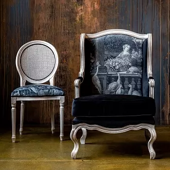 Стул венсен со спинкой из ротанга