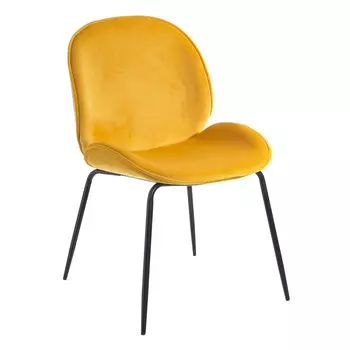 Стул желтого цвета на металлических ножках