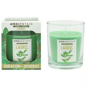 Свеча ароматическая лавр Garden салатового цвета