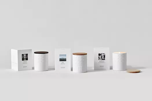 Свеча ароматическая Rosenhave белого цвета с крышкой