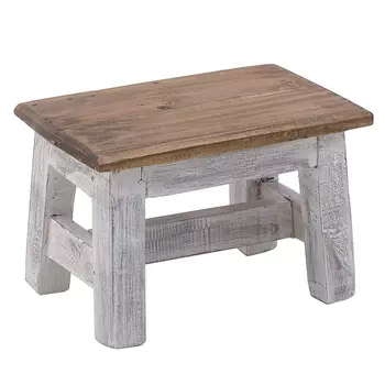 Табурет-подставка из дерева бело-коричневого цвета