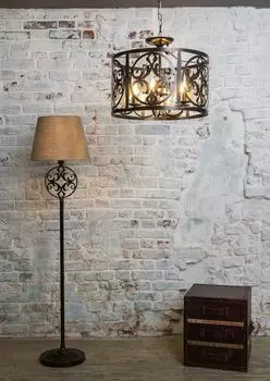 Торшер Rustika с бежевым абажуром
