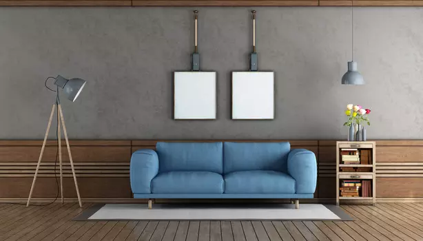 Трехместный диван Malmo голубого цвета