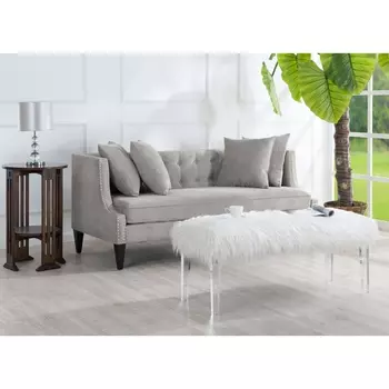 Трехместный прямой диван Fendy синий