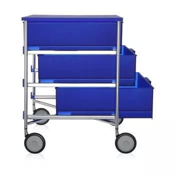 Тумба Mobil синего цвета на колесах