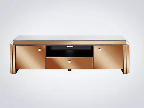 Тумба под tv с выдвижным ящиком золотисто-кофейного цвета