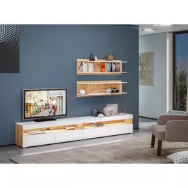 Тумба под тв альба цвета дуб крафт золотой/белый премиум