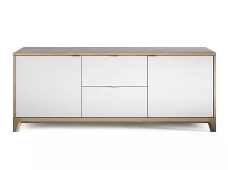 Тумба под тв Case осветлённый дуб / молочный