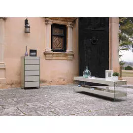 Тумба под тв лакированная белого цвета