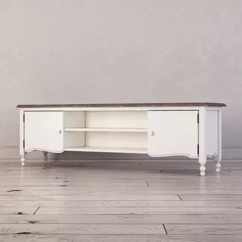 Тумба под тв Leblanc широкая белого цвета