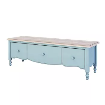 Тумба под тв с ящиком и двумя дверцами Leblanc голубого цвета