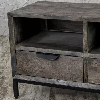 Тумба под тв темно-серого цвета