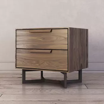 Тумба прикроватная с двумя ящиками Hedberg цвета орех