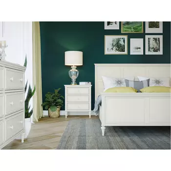 Тумба прикроватная с тремя ящиками Riverdi цвета слоновой кости