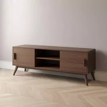 Тумба тв Emilia 150 с полками цвета натуральный дуб