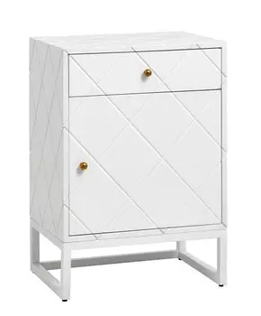 Тумбочка с ящиком и дверцей белого цвета