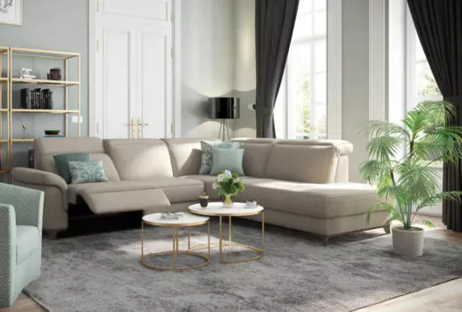 Угловой диван Bellona с реклайнером