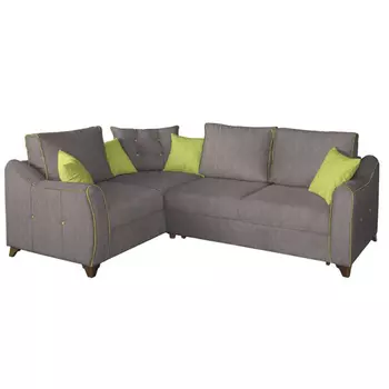 Угловой диван френсис в обивке из велюра серо-коричневого цвета