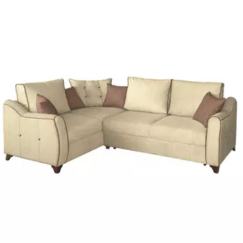Угловой диван френсис в обивке из велюра бежевого цвета