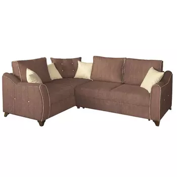 Угловой диван френсис в обивке из велюра коричневого цвета