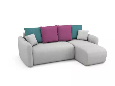 Угловой диван-кровать Arti правый светло-серого цвета