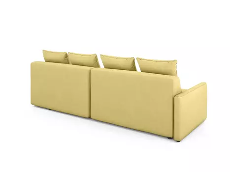 Угловой диван-кровать Bronks правый желтого цвета