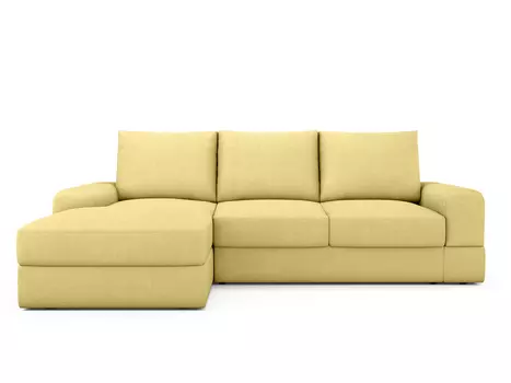Угловой диван-кровать Elke левый желтого цвета