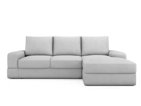 Угловой диван-кровать Elke правый светло-серого цвета