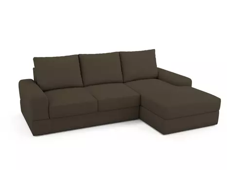 Угловой диван-кровать Elke правый темно-коричневого цвета