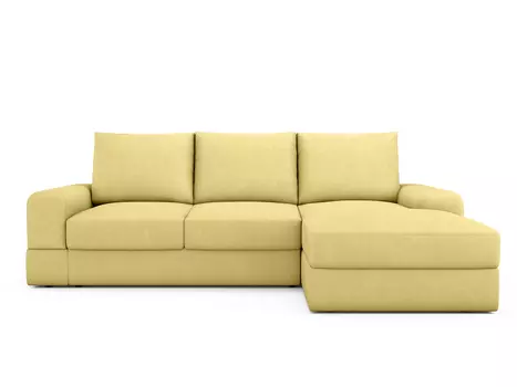 Угловой диван-кровать Elke правый желтого цвета